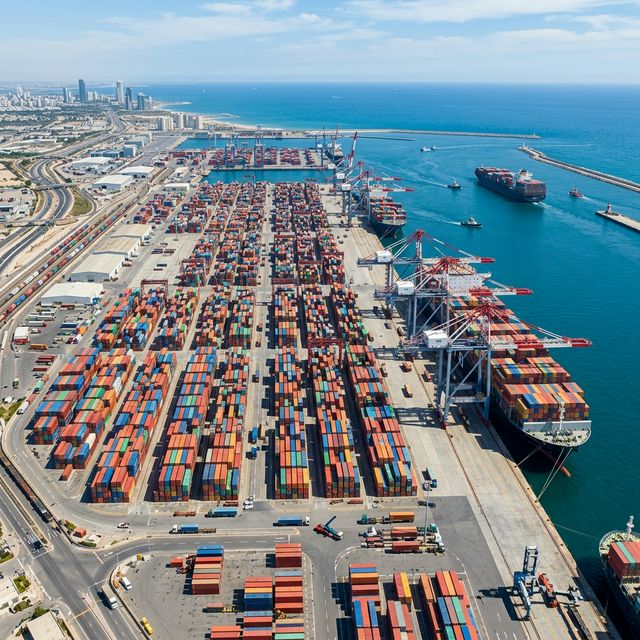 Containerhafen als Symbol für Supply Chain Logistik und Import Export